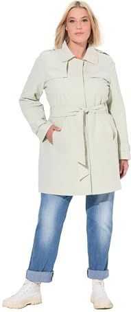 Ulla Popken - Tussenmantel - Natuurwit - Trenchcoat - A-lijn