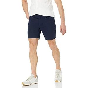 Amazon Essentials Men's Korte broek van stretchstof met 5 zakken en binnenbeenlengte van 18 cm, Middernachtblauw, 34