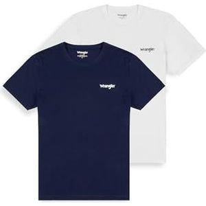 Wrangler - Set van Twee T-shirts - Marineblauw - Katoen