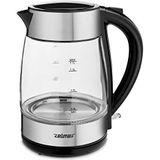 Zelmer ZCK8011 Waterkoker van glas, 1,7 l, 2200 W, anti-kalkfilter, BPA-vrij, automatische uitschakeling, draaibare bodem, glas/inox.