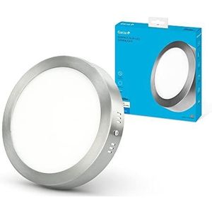 Garza - Led-inbouwspot, rond, extra plat, 24 W (2160 lm), 300 mm, koud licht 6500 K, 30.000 uur, led-lamp voor plafonds, nikkel