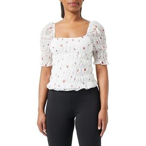 myMo Dames blouseshirt 12127040, wit meerkleurig, XL, Wit meerkleurig, XL