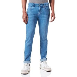 7 For All Mankind Slimmy Tapered Luxe Performance Eco Jeans, Light Blue, Regular Heren, Lichtblauw, Eén maat
