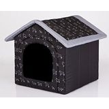 Hobbydog R4 BUDCWP14 Doghouse R4 60X55 cm Zwart met Dogs, L, Zwart, 1,4 kg