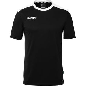 Kempa Emotion 27 shirt korte mouwen handbalshirt sportshirt voor kinderen en volwassenen - voor heren en jongens handbalshirt, zwart/wit, 116