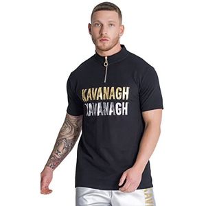 Gianni Kavanagh Black Rebellion Zip Polo T-shirt, XS Heren