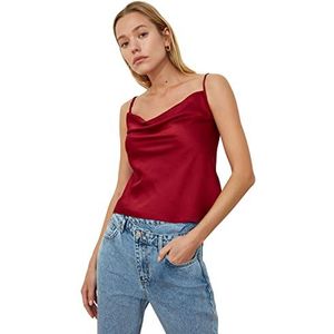 TRENDYOL Dames Degaje-kraagblouse. Blouse, bordeaux, 36