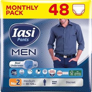 IASI 48 stuks boxershorts voor heren, 48 stuks wegwerpboxershorts, maat M, elastisch, 48 stuks