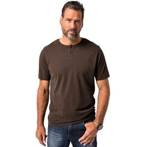 JP1880 heren grote maten grote maten herenkleding L-8XL Henley, basic, knoopsluiting, halve mouw, tot 7 XL