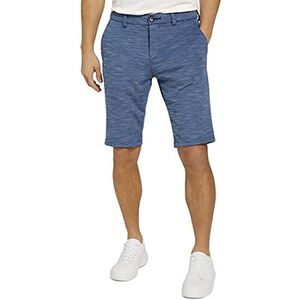 TOM TAILOR Uomini Jersey chino bermuda shorts 1025030, 22230 - Blue Zig Zag Structure, 28