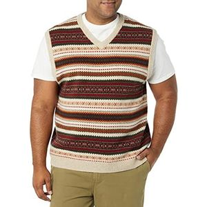 Amazon Essentials Heren lamswol trui vest (voorheen Goodthreads), havermout Heather Fair Isle, XX-Large lang