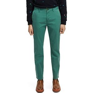 Scotch & Soda Heren Essentials Stuart-Organic Cotton Stretch Twill Chino Broek, Preppy Green 4859, 29/30