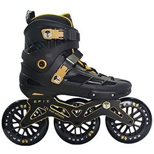 Epic Skates 125mm Engage 3-wiel inline schaatsen, zwart/goud, volwassen 13, Engage13
