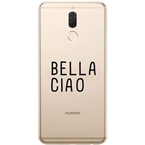 Zokko Beschermhoes voor Huawei Mate 10 Lite Bella Ciao – zacht, transparant, witte inkt.