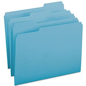 Smead File Folder, 1/3-cut tab, letter size, groenblauw, 100 per doos (13143)