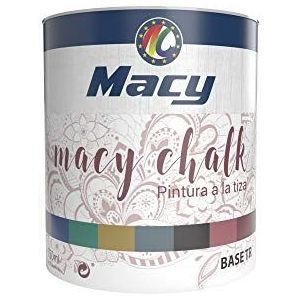 Macy - Halk verf voor gebruik binnenshuis, stof-effect, verfraai je meubels, 750 ml, kleur Celery