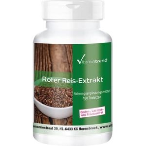 Rode Rijst extract tabletten - Veganistisch - 2,95mg Monacolin K per tablet - 180 tabletten - Made in Germany - ! VOOR 6 MAANDEN ! | VitamintrendÂ®