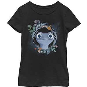 Disney Meisjes Frozen Two - Watercolor Salamander T-shirt Westers, zwart, XS