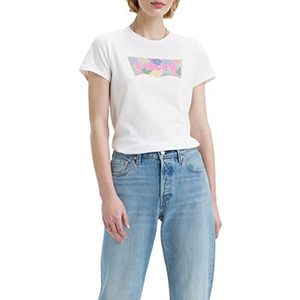 Levi's The Perfect Tee T-shirt dames, 501 Quilt Bw Fill Bright White, XXS