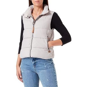 camel active Cropped gewatteerd vest voor dames van gerecycled polyester, amandel, 48
