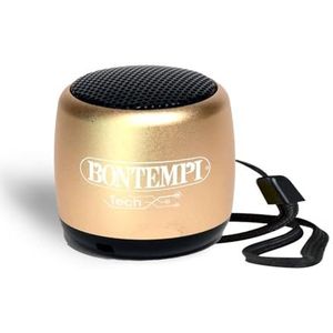Bontempi | Draadloze mini-luidspreker, kleur goud, eenvoudige en snelle draadloze verbinding, ideaal voor feestjes en kinderen, 300 x 200 x 195 mm