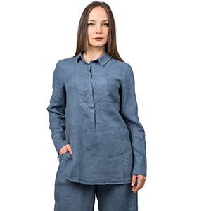 Dalle Piane Cashmere - Shirt 100% linnen, Blue Denim, One Size, Blue Denim, Eén maat