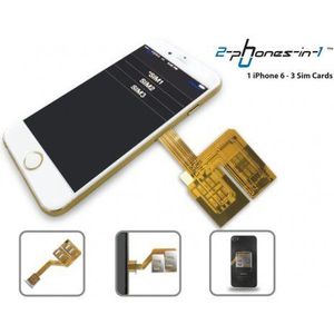2-phones-in-1 2-in-1-i63 Dual/Triple Sim Adapter I-63 voor Apple iPhone 6