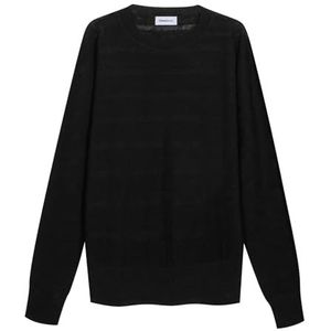 Diana Studio - Trui voor heren, 100% linnen, lange mouwen, casual fit, gemaakt in Italië, Zwart, S