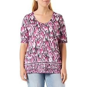 Gerry Weber T-shirt voor dames, met patroon, halve mouw, 1/2 mouw, met patroon, paars/roze/zwarte opdruk, 36