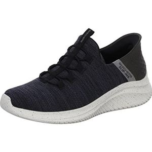 Skechers Ultra Flex 3.0 Right Away Sneaker voor heren, Zwart Mesh Trim Zwart, 46 EU