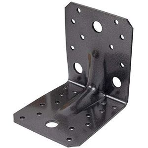 Alberts 301880 DURAVIS® hoekanker extra sterk met rib | zwartdiamant dubbelzijdige coating | afmetingen 105 x 105 x 90 mm