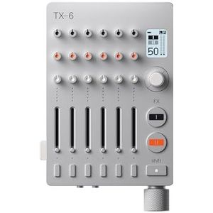Teenage Engineering TX-6, professionele 6-kanaals stereomixer (multifunctionele audio-interface, 6 stereo-ingangen, 3 stereo-uitgangen (main/cue/aux), minimixer)