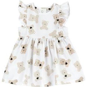 Chicco, Babyjurk voor pasgeborenen, korte mouwen, met schattige patronen, ontworpen in Italië, voor pasgeborenen van 0 tot 24 maanden, cadeau-idee voor geboorte, beige (1), 6 Maanden