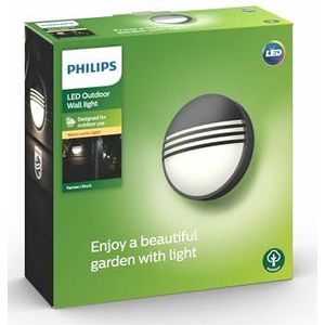 Philips myGarden Yarrow - Wandlamp - 1 Lichtpunt - zwart - 1 x 600lm