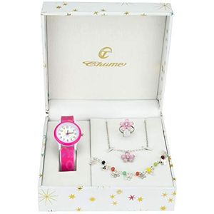 Cadeauset voor meisjes, roze, sieradenset met madeliefjes, halsketting, ring, armband, hars, geen edelsteen, Hars, Geen edelsteen