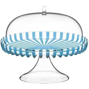 Guzzini Etagère met bel voor vruchten, rolkraag, 12580048, transparant, lichtblauw, diameter 31 cm, bio-kunststof