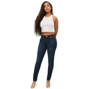 True Religion Halle Mid Rise Super Skinny Jeans, Indigo Upgrade, 34 Dames
