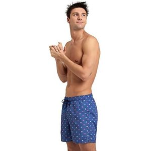 ARENA Heren Beach Boxer Allover Swim Trunks, Grey Blue MICROFLOWER Multi, S, Grey Blue Microflower Multi, S