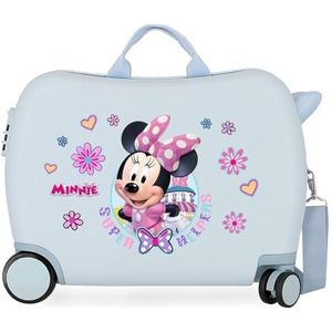 Disney Minnie Super Helpers kinderkoffer, blauw, 50 x 38 x 20 cm, stijf, ABS, zijdelingse cijfercombinatiesluiting 34 1,8 kg, 4 wielen, handbagage.
