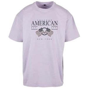 AMERICAN COLLEGE USA American College T-shirt voor heren, korte mouwen, dames, Paars, S