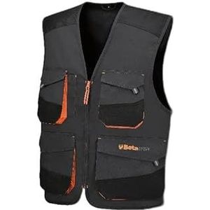 BETA 7867G L - Licht werkvest van T/C keperstof, 65% polyester en 35% katoen, met borstzakken, pennenvak, ID-kaarthouder, zakken in de taille en slijtvaste inzetstukken - grijs, Grijs, L