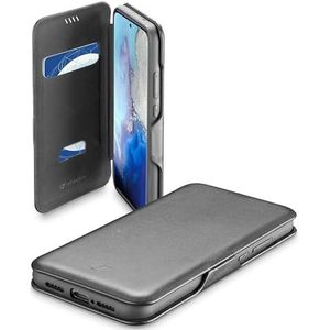 Cellularline Book Clutch 2 Black Cover, Flip echt lederen portemonnee telefoonhoesje met magnetische sluiting, Book Style Case met zakken en kaarten houder. Geschikt voor: Samsung Galaxy S20