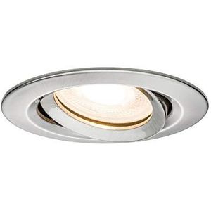 Paulmann 93662 inbouwlamp LED Nova inbouwspot ronde plafondspot ijzer zwenkbaar zonder verlichtingsmiddel max. 35W inbouwframe GU10 of GU53, Staal geborsteld