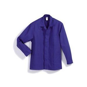 BP 1403-060-13-57/59 werkjas, verborgen knoopsluiting en zakken, 300,00 g/m² puur katoen, koningsblauw, 57/59