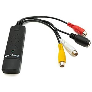 System-S Video Capture Opname-adapter USB 2.0 naar RCA audio recorder kabel in zwart