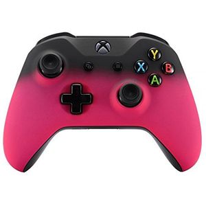 eXtremeRate Schaduw Rood Roze Voorplaat Cover, Soft Touch Behuizing Shell Case, Comfortabele Soft Grip Vervangingskit voor Xbox One X S Controller - Controller NIET Inbegrepen