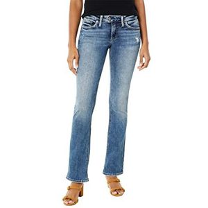 Silver Jeans Tuesday Low Rise Slim Bootcut Jeans voor dames, Med Wash Scv210, 32W x 33L