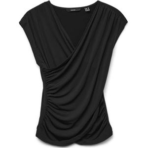 VERO MODA Dames Vmdaisy Sl V-hals Top JRS, zwart, XS