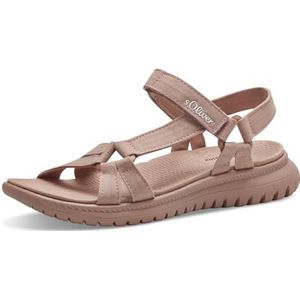 s.Oliver Platte damessandalen met dikke zool, comfortabel, roze, 42 EU