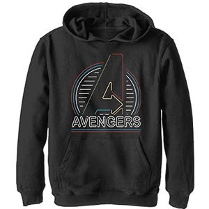Marvel Unisex Neon Avengers Hoodie voor kinderen, zwart, L